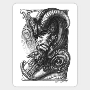 Capricorn - Art Nouveau Astrology / Horoscope sign drawing Sticker